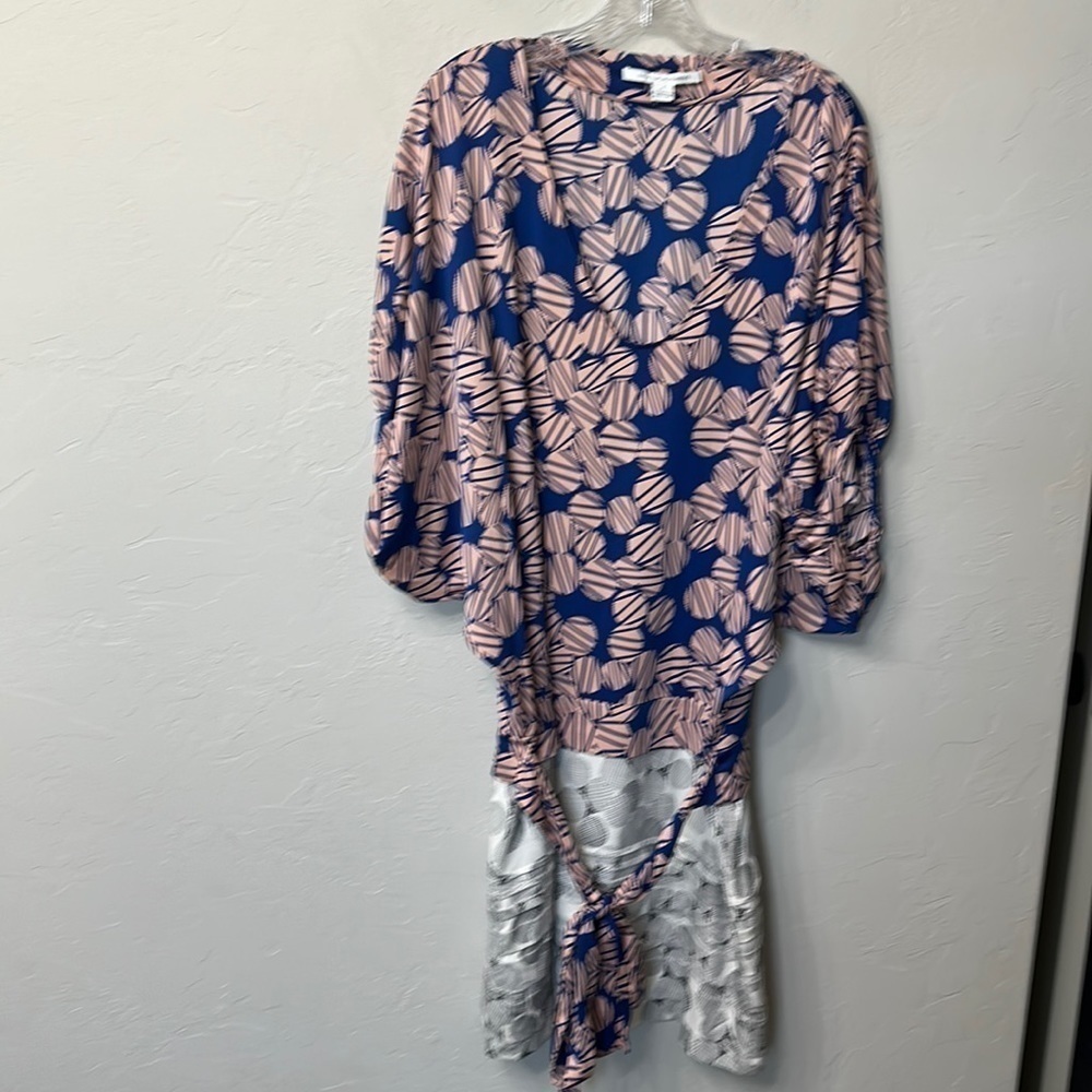 Diane von Furstenberg New Edna print silk dress size 8.